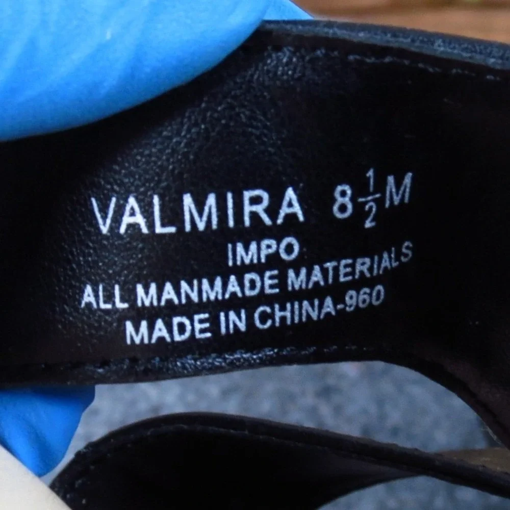 Impo Valmira Women Wedge Sandals Size 8.5 M Dressy Summer Black Gold Hardware